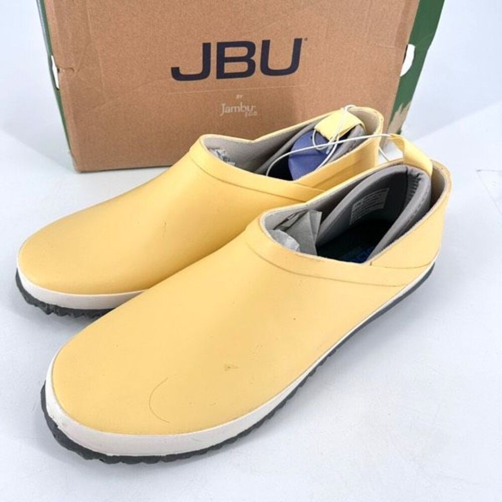 NWT JBU by Jambu Women's Bumblebee Garden Ready‎ Rain Shoes Yellow Gray Size 11